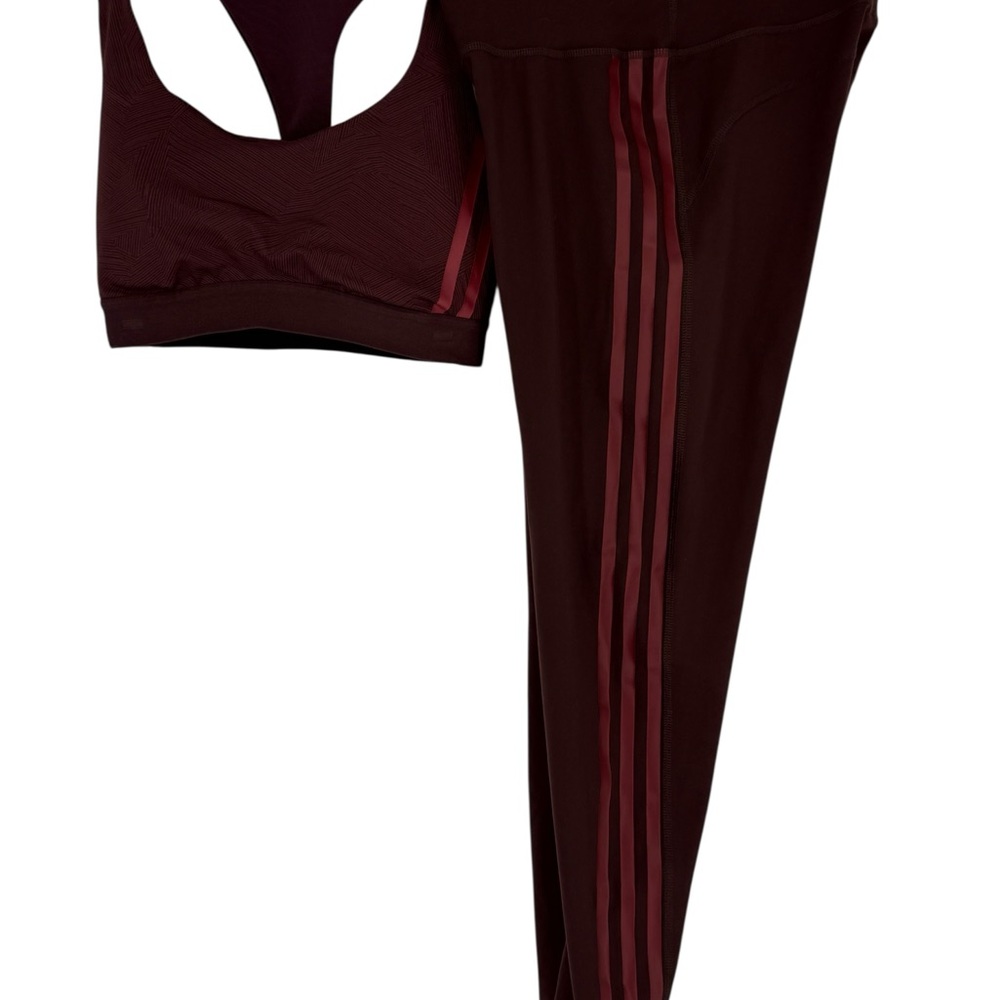 Adidas Burgundy Bra/Leggings Set